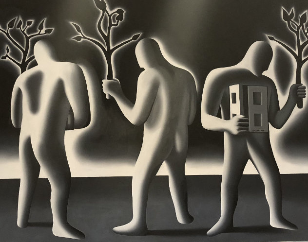 Symbolic, Imaginary And the Real 1988 68x88 Huge - Mural Size Original Painting by Mark Kostabi