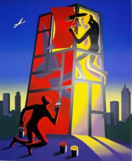 Untitled Lithograph 2002 Limited Edition Print - Mark Kostabi Untitled Lithograph 2002 Limited Edition Print - Mark Kostabi