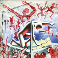 If All Else Fails 2012 18x18 Original Painting by Mark Kostabi - 0