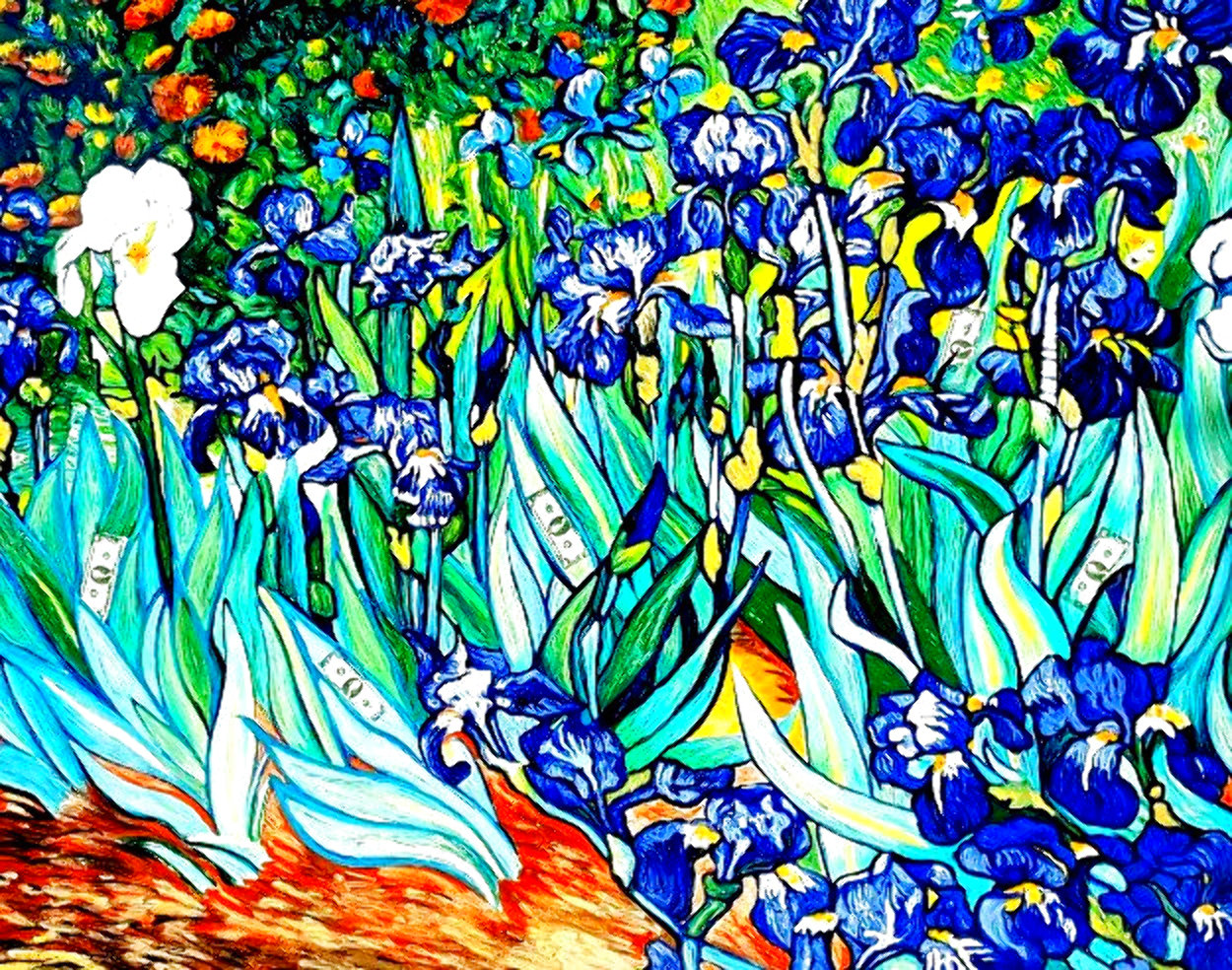 Internal Revenue 1991 Van Gogh Iris Limited Edition Print by Mark Kostabi