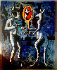 Simultaneous Examination 1984 84x60 - Huge Mural Size Original Painting by Mark Kostabi - 1