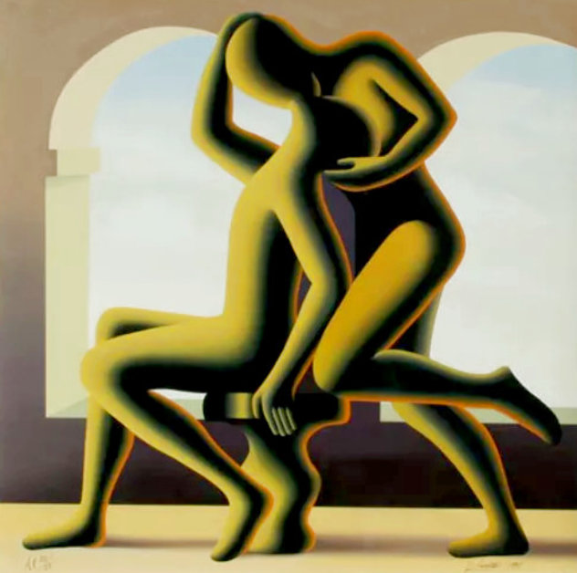 Golden Kiss 1995 HS - Huge Limited Edition Print by Mark Kostabi