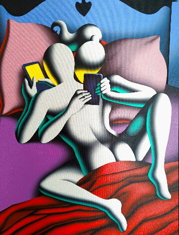 Beyond Our Wildest Dreams 2020 32x28 Original Painting - Mark Kostabi