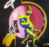 All The Worlds as Hostage 1986 84x84  Huge Mural Size Original Painting by Mark Kostabi - 0