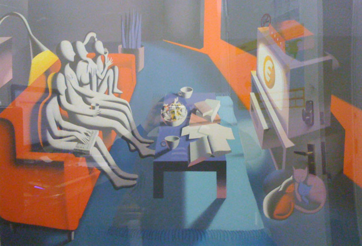 Untitled Lithograph 33x45 Huge Limited Edition Print by Mark Kostabi