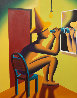 Close Up 1991 44x44 Huge Original Painting by Mark Kostabi - 0