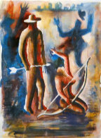 Ammunition Watercolor 1984 33x27 Watercolor by Mark Kostabi - 0 Ammunition Watercolor 1984 33x27 Watercolor by Mark Kostabi - 0