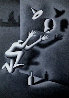 Headstart: Man Chasing His Head 1983 72x48 - Huge Mural Size Original Painting by Mark Kostabi - 0