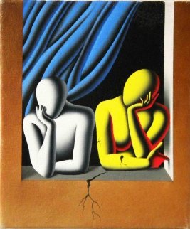 Fractured 2009 11x9 Original Painting - Mark Kostabi Fractured 2009 11x9 Original Painting - Mark Kostabi