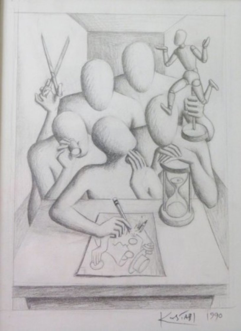 Committee Rules Drawing 1990 17x15 Drawing by Mark Kostabi