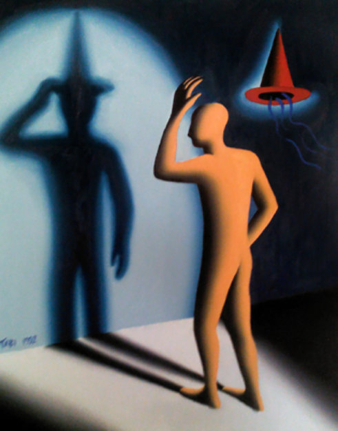 Foreshadowing 1992 Original Painting - Mark Kostabi