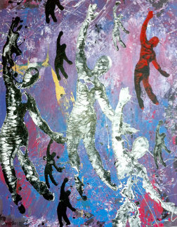 Sequestered 1997 33x27 Original Painting - Mark Kostabi