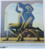 Golden Kiss 1995 Limited Edition Print by Mark Kostabi - 1 Golden Kiss 1995 Limited Edition Print by Mark Kostabi - 1