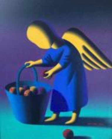 Divine Collector Angel 1995 Original Painting - Mark Kostabi