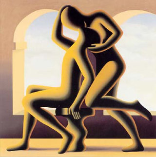 Golden Kiss AP Limited Edition Print - Mark Kostabi Golden Kiss AP Limited Edition Print - Mark Kostabi