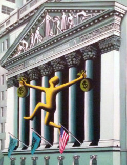 Untitled 1996 New York 35x29 Original Painting - Mark Kostabi Untitled 1996 New York 35x29 Original Painting - Mark Kostabi