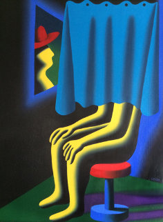 Self Portrait 1994 31x25 Original Painting - Mark Kostabi Self Portrait 1994 31x25 Original Painting - Mark Kostabi