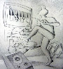 Dance.com Drawing 1998 19x17 Drawing by Mark Kostabi - 0 Dance.com Drawing 1998 19x17 Drawing by Mark Kostabi - 0