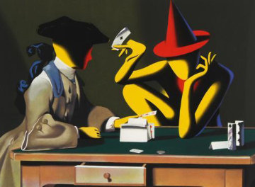 Chance Encounter 2001 Limited Edition Print - Mark Kostabi Chance Encounter 2001 Limited Edition Print - Mark Kostabi