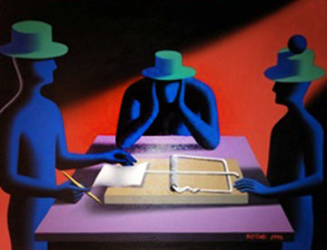 Art of the Deal 1996 30x40 Original Painting - Mark Kostabi Art of the Deal 1996 30x40 Original Painting - Mark Kostabi