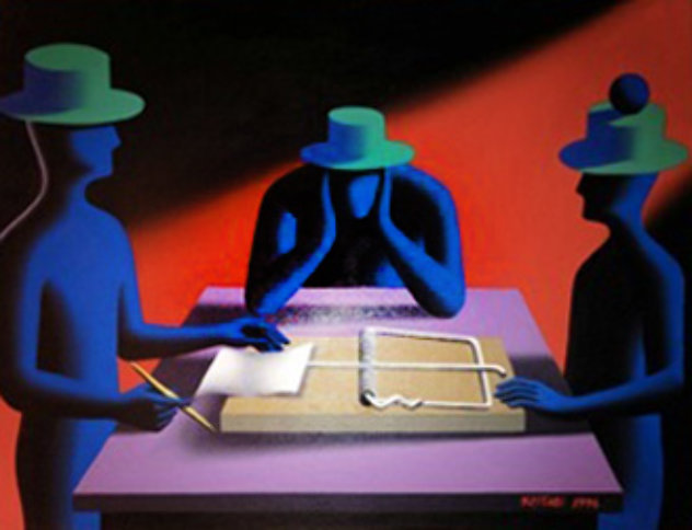 Art of the Deal 1996 30x40 Huge Original Painting by Mark Kostabi
