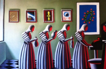 Student Loan 1988 56x80 Huge Original Painting - Mark Kostabi Student Loan 1988 56x80 Huge Original Painting - Mark Kostabi