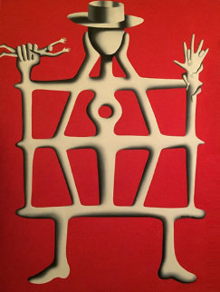 Structural Engineer 1988 73x55 Super Huge Original Painting - Mark Kostabi Structural Engineer 1988 73x55 Super Huge Original Painting - Mark Kostabi
