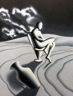 Riddle of Night And Day 1999 42x32 Huge Original Painting by Mark Kostabi - 0