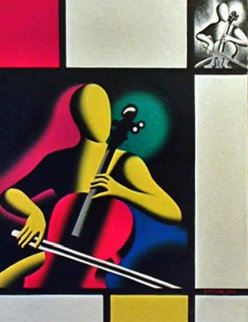 Mostly Mondrian 1998 27x21 Original Painting - Mark Kostabi Mostly Mondrian 1998 27x21 Original Painting - Mark Kostabi