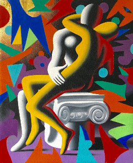 Page Six Column 2011 12x10 Original Painting - Mark Kostabi Page Six Column 2011 12x10 Original Painting - Mark Kostabi