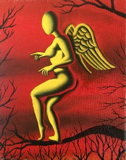 Point of Departure 2002 10x8 Original Painting - Mark Kostabi Point of Departure 2002 10x8 Original Painting - Mark Kostabi
