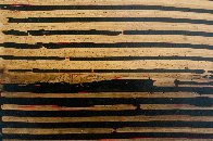 Untitled (Linear Ebony Ash Mixed Media Panel), from Curtain series 36x48 Super Huge Original Painting by Kris Cox - 1 Untitled (Linear Ebony Ash Mixed Media Panel), from Curtain series 36x48 Super Huge Original Painting by Kris Cox - 1