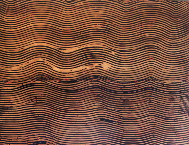 Untitled/Wave Ebony Ash, from the Curtain Series 2005 36x48 Huge Original Painting by Kris Cox