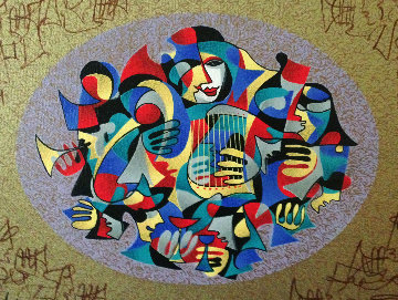 Harp III 2005 Unique Embellished Limited Edition Print - Anatole Krasnyansky Harp III 2005 Unique Embellished Limited Edition Print - Anatole Krasnyansky