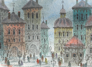 Paris Afternoon Watercolor 1992 31x37 Watercolor - Anatole Krasnyansky Paris Afternoon Watercolor 1992 31x37 Watercolor - Anatole Krasnyansky