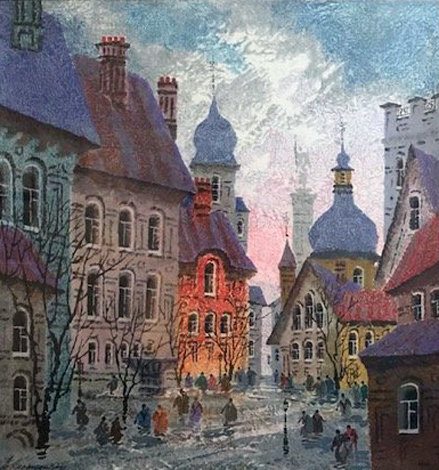 Street of Old Warsaw 1994 - Poland Limited Edition Print - Anatole Krasnyansky