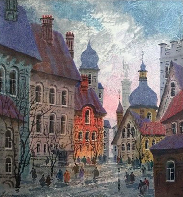 Street of Old Warsaw 1994 - Poland Limited Edition Print by Anatole Krasnyansky