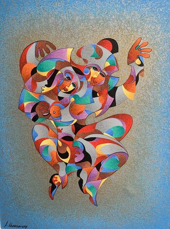 Twin Dancers 2011 Embellished Serigraph Limited Edition Print - Anatole Krasnyansky