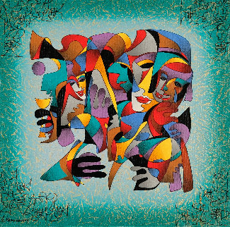 Faces of Joy 2003 Embellished Limited Edition Print - Anatole Krasnyansky Faces of Joy 2003 Embellished Limited Edition Print - Anatole Krasnyansky