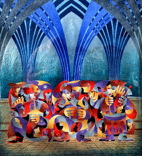Orchestra with Arches 2008 51x49 - Huge Original Painting - Anatole Krasnyansky