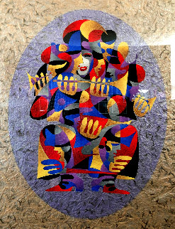 Trumpet Solo I 2000 55x43 Original Painting - Anatole Krasnyansky Trumpet Solo I 2000 55x43 Original Painting - Anatole Krasnyansky