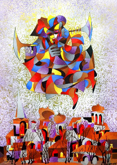 City's Conscience Watercolor 2006 50x43 Huge Watercolor - Anatole Krasnyansky City's Conscience Watercolor 2006 50x43 Huge Watercolor - Anatole Krasnyansky