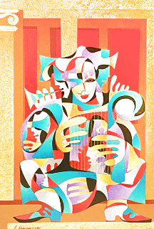 Gold and Red with Harp 2004 Limited Edition Print - Anatole Krasnyansky Gold and Red with Harp 2004 Limited Edition Print - Anatole Krasnyansky