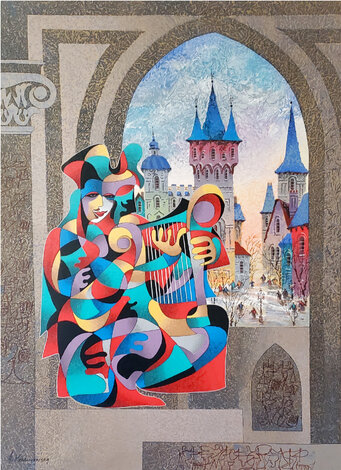 Winter Song 2000 Embellished Serigraph on Canvas - Huge HS Limited Edition Print - Anatole Krasnyansky