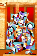 Gold & Red with Harp 2004 Embellished Limited Edition Print by Anatole Krasnyansky - 0