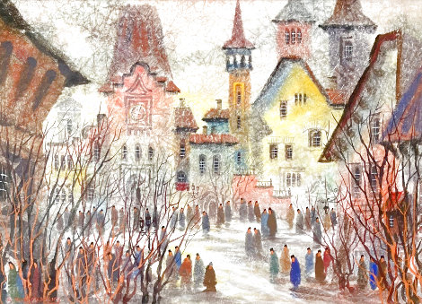 Untitled Cityscape Watercolor Watercolor - Anatole Krasnyansky