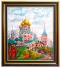 Red Cathedral Embellished Serigraph on Canvas - Huge Limited Edition Print by Anatole Krasnyansky - 1