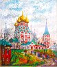 Red Cathedral - Framed Embellished Serigraph on Canvas - Huge Limited Edition Print by Anatole Krasnyansky - 0 Red Cathedral - Framed Embellished Serigraph on Canvas - Huge Limited Edition Print by Anatole Krasnyansky - 0