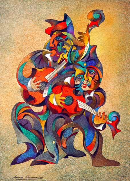 String Serenade PP 1980 Lithograph by Anatole Krasnyansky - For