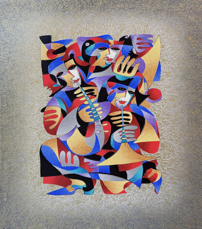 Silver Trio 2006 - Framed Embellished Serigraph on Canvas Limited Edition Print - Anatole Krasnyansky